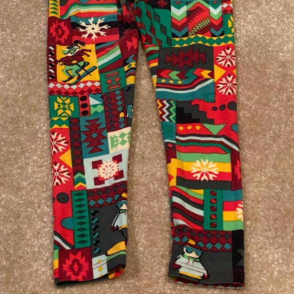 LuLaRoe kids leggings S/M Vintage Christmas - Picture 6 of 9